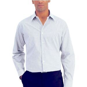 - CLUB ROOM |Men's Classic/Regular-Fit 
Check Dress Shirt white grey L
